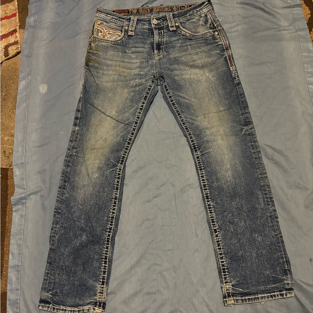 Rock revival jeans, size 34, inseam 31 nice design feel and look